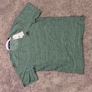 NWT Adidas Aeroready Dri Fit Sport Stretch Tee Men's M Green Oxide White